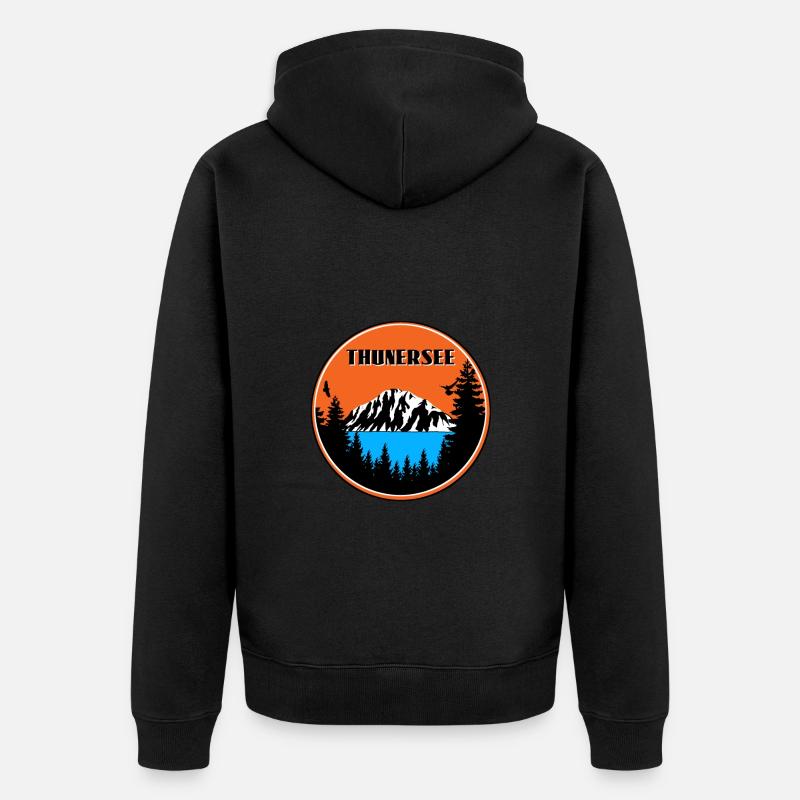 Thunersee - Unisex Premium Bio Zip Hoodie - Schwarz