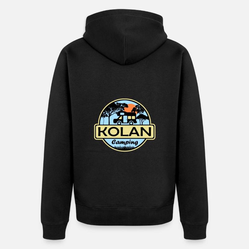 Kolan Camping - Unisex Premium Bio Zip Hoodie - Schwarz