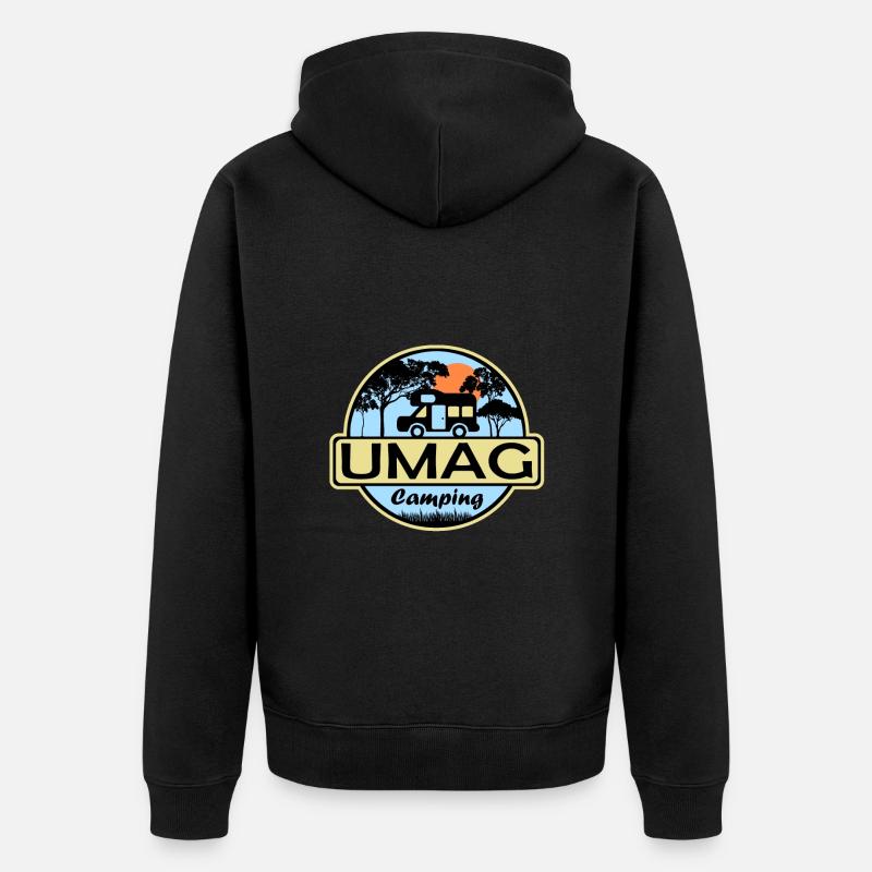 Umag Camping - Unisex Premium Bio Zip Hoodie - Schwarz