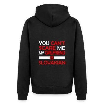 Slowakisch Girlfriend - Unisex Premium Bio Zip Hoodie - Schwarz - Hinten - Nico (187cm)