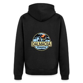 Dalmacija Camping - Unisex Premium Bio Zip Hoodie - Schwarz - Hinten - Nico (187cm)
