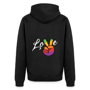 LGBTQ Arc-en-ciel Bisexuelle Fierté Gay Lesbienne - Veste à capuche bio Premium Unisexe - noir - Dos - Nico (187cm)
