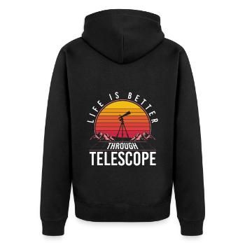 Universe Earth Solar System Science - Unisex Premium Organic Zip Hoodie - black - Back - Nico (187cm)