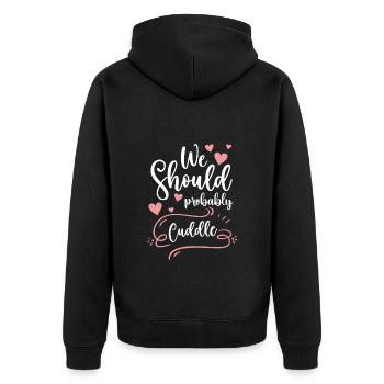 Kuscheln Teddybär Beziehung Zuneigung - Unisex Premium Bio Zip Hoodie - Schwarz - Hinten - Nico (187cm)