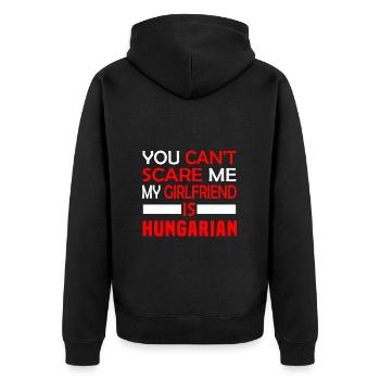 Hungarian Girlfriend - Unisex Premium Organic Zip Hoodie - black - Back - Nico (187cm)