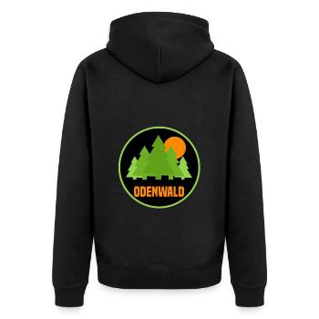 odenwald - Unisex Premium Bio Zip Hoodie - Schwarz - Hinten - Nico (187cm)