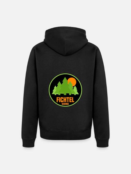 Fichtelgebirge - Unisex Premium Bio Zip Hoodie - Schwarz