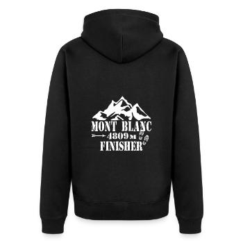 Mont blanc finisher - Unisex Premium Organic Zip Hoodie - black - Back - Nico (187cm)