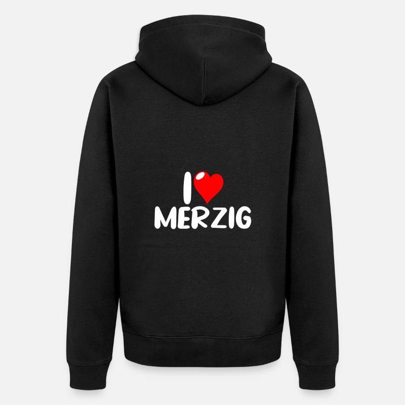 merzig saar - Unisex Premium Bio Zip Hoodie - Schwarz