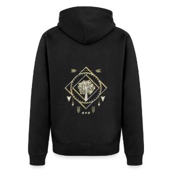 Rune Symbolisme guerrier - Veste à capuche bio Premium Unisexe - noir - Dos - Nico (187cm)