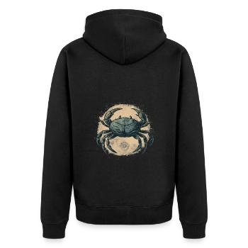 Crabe bleu, crabe au style rétro - Veste à capuche bio Premium Unisexe - noir - Dos - Nico (187cm)