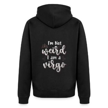 Zodiac Horoscope Features Stars - Unisex Premium Organic Zip Hoodie - black - Back - Nico (187cm)