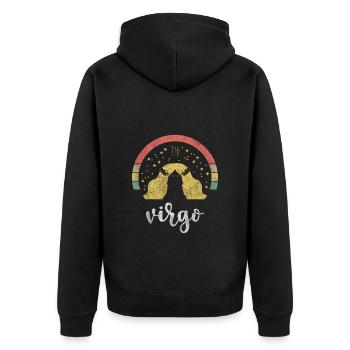 Virgo September Mercury - Unisex Premium Organic Zip Hoodie - black - Back - Nico (187cm)
