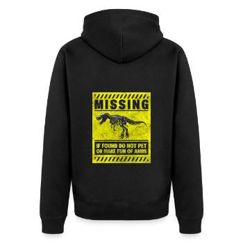 Dinosaur Fossil Triceratops Childhood - Unisex Premium Organic Zip Hoodie - black - Back - Nico (187cm)