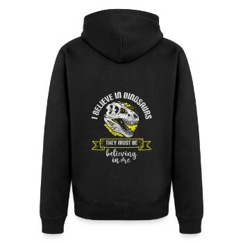 Dinosaurs Fossil Triceratops Cretaceous - Unisex Premium Organic Zip Hoodie - black - Back - Nico (187cm)