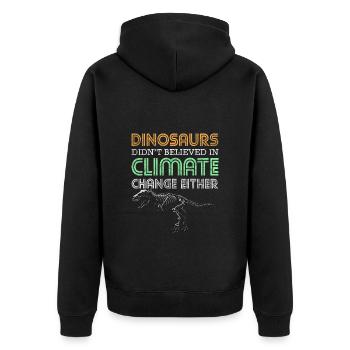Dinosaur Fossil Stegosaurus Cretaceous - Unisex Premium Organic Zip Hoodie - black - Back - Nico (187cm)