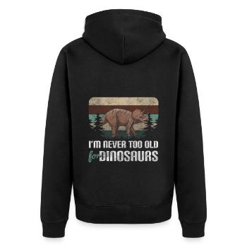 Dinosaurs Fossil Velociraptor Cretaceous - Unisex Premium Organic Zip Hoodie - black - Back - Nico (187cm)
