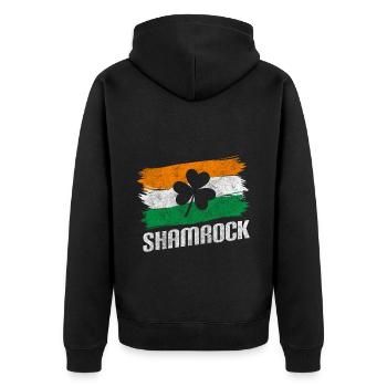 Motivation Happy Optimist Lucky Symbol - Unisex Premium Organic Zip Hoodie - black - Back - Nico (187cm)