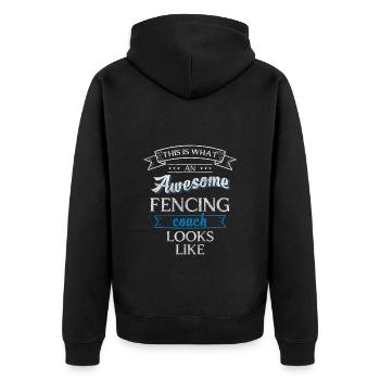 Fechter Sieg Gewinner Kampfsport - Unisex Premium Bio Zip Hoodie - Schwarz - Hinten - Nico (187cm)