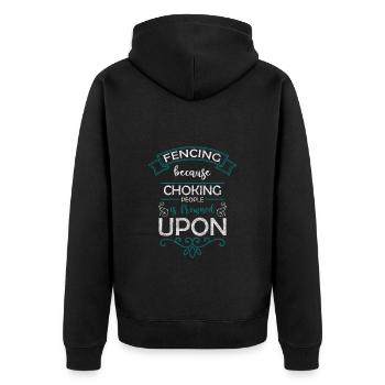Fencing, Victory, Sport Fencing, Martial Arts - Unisex Premium Organic Zip Hoodie - black - Back - Nico (187cm)