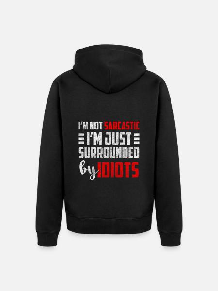 Black Humor Party WItz - Unisex Premium Organic Zip Hoodie - black
