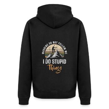 Black Humor Colleague Irony Friend - Unisex Premium Organic Zip Hoodie - black - Back - Nico (187cm)