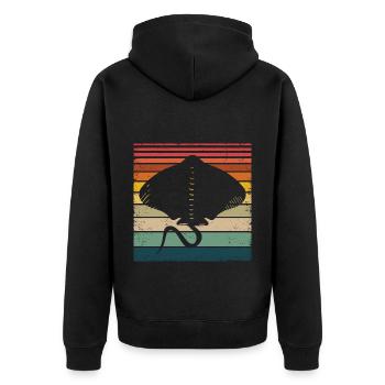 Mantarochen Retro Vintage Mantarochen Liebhaber - Unisex Premium Bio Zip Hoodie - Schwarz - Hinten - Nico (187cm)