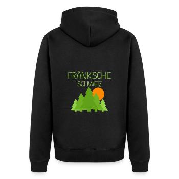 Fränkische Schweiz - Unisex Premium Bio Zip Hoodie - Schwarz - Hinten - Nico (187cm)
