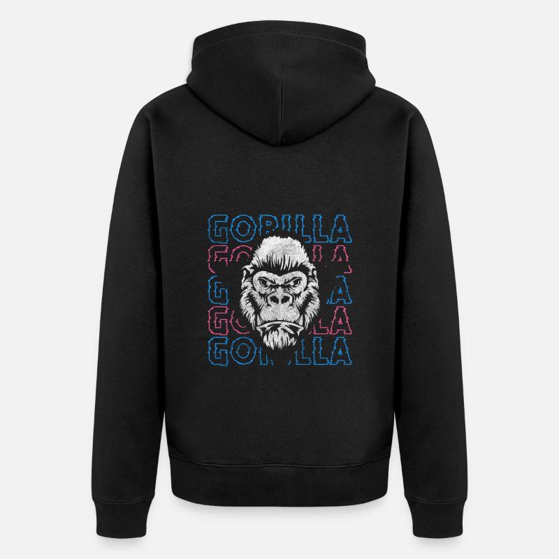 Amidon singe à dos argenté chimpanzé - Veste à capuche bio Premium Unisexe - noir