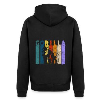 Gorilla Nature Fitness Chimpanzé - Veste à capuche bio Premium Unisexe - noir - Dos - Nico (187cm)