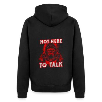 Gorilla Silberrücken Affen Banane - Unisex Premium Bio Zip Hoodie - Schwarz - Hinten - Nico (187cm)