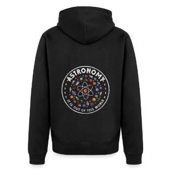 Étoiles spatiales Astronomie Terre - Veste à capuche bio Premium Unisexe - noir - Dos - Nico (187cm)