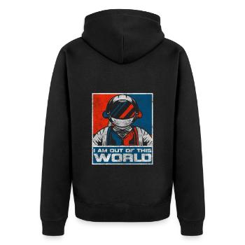 Univers Stellaire Cosmos - Veste à capuche bio Premium Unisexe - noir - Dos - Nico (187cm)
