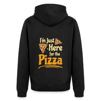 Fast food pizza lover humour pizza slice - Veste à capuche bio Premium Unisexe - noir - Dos - Nico (187cm)