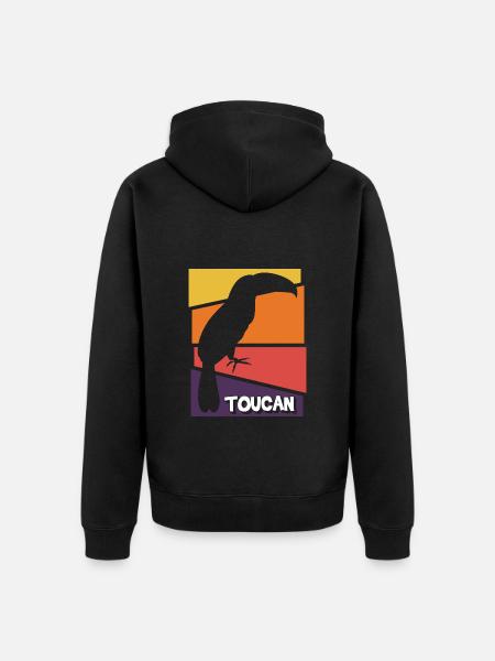 Bird Holiday Jungle - Unisex Premium Organic Zip Hoodie - black