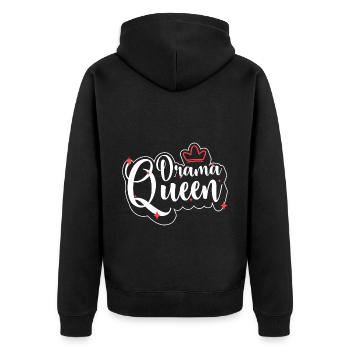 Queen Ärger - Unisex Premium Bio Zip Hoodie - Schwarz - Hinten - Nico (187cm)