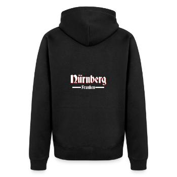 Nürnberg - Unisex Premium Bio Zip Hoodie - Schwarz - Hinten - Nico (187cm)