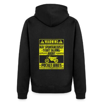 Pocketbike Zweirad Dreck - Unisex Premium Bio Zip Hoodie - Schwarz - Hinten - Nico (187cm)