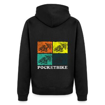 Bike Track Trail Hobby - Unisex Premium Organic Zip Hoodie - black - Back - Nico (187cm)