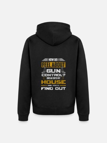 Weapons, violence, shooting, revolvers - Unisex Premium Organic Zip Hoodie - black
