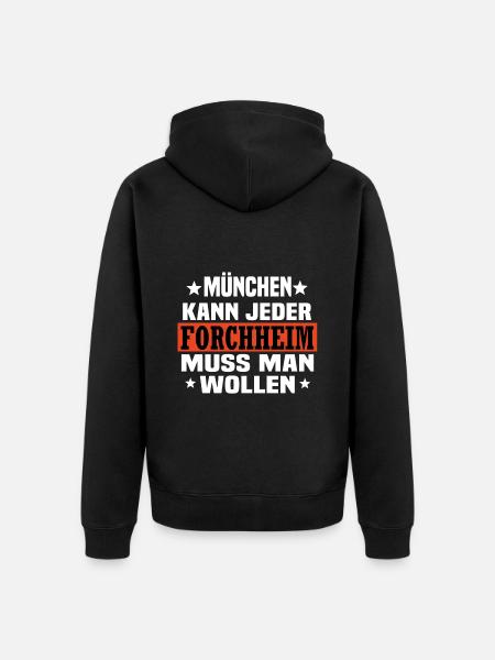 Forchheim - Unisex Premium Bio Zip Hoodie - Schwarz