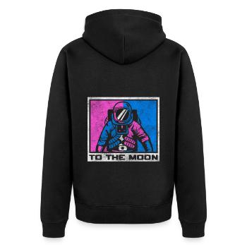 Space Planet Weightless Spaceman - Unisex Premium Organic Zip Hoodie - black - Back - Nico (187cm)