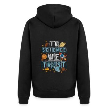 Weltraum Planet Raumanzug - Unisex Premium Bio Zip Hoodie - Schwarz - Hinten - Nico (187cm)