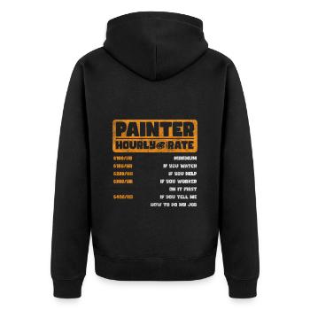 Peintre Rôle de peinture Chantier de construction - Veste à capuche bio Premium Unisexe - noir - Dos - Nico (187cm)