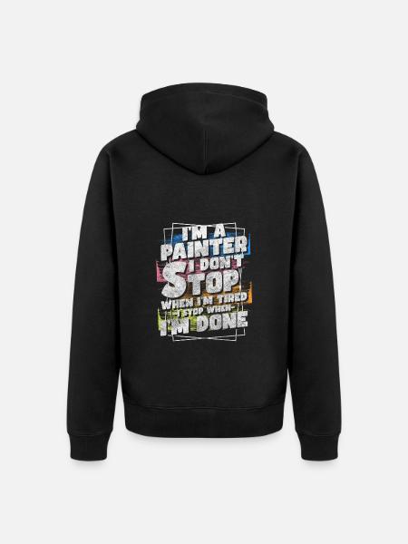 Painter Profession Paint Paint Roller - Unisex Premium Organic Zip Hoodie - black