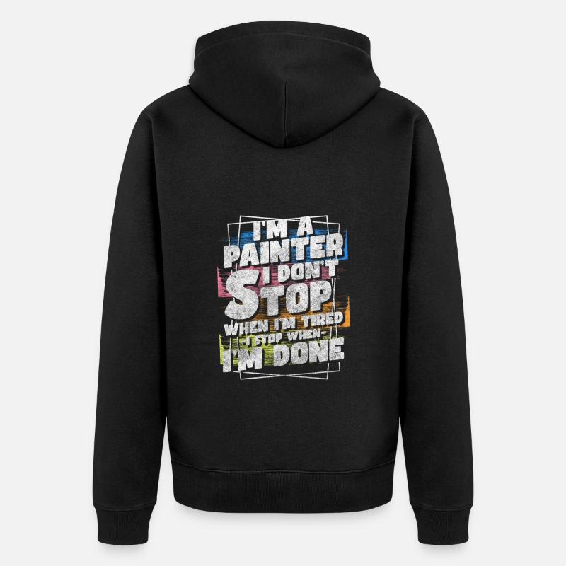 Painter Profession Paint Paint Roller - Unisex Premium Organic Zip Hoodie - black