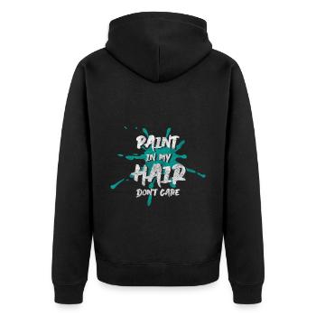 Painter Art Canvas Construction Site - Unisex Premium Organic Zip Hoodie - black - Back - Nico (187cm)