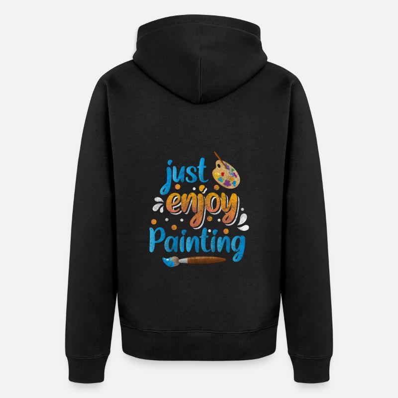 Peinture d’artiste Bombe aérosol Chantier de construction - Veste à capuche bio Premium Unisexe - noir