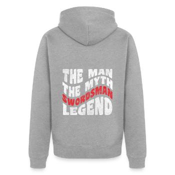 Sword Duel Kendo Saber - Unisex Premium Organic Zip Hoodie - heather grey - Back - Nico (187cm)