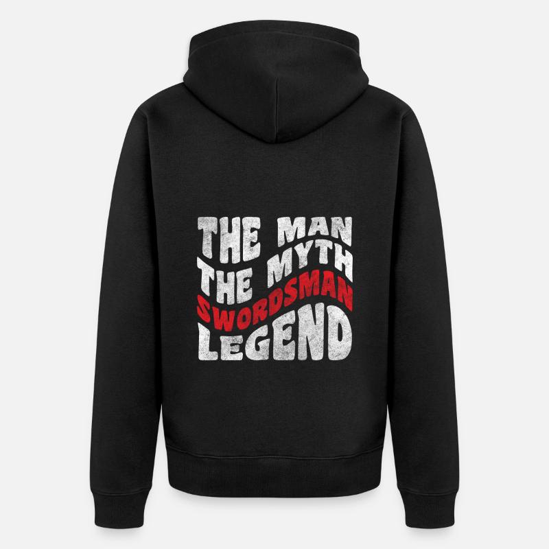 Schwert Duell Kendo Säbel - Unisex Premium Bio Zip Hoodie - Schwarz